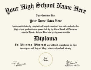 fake high school diploma design 1