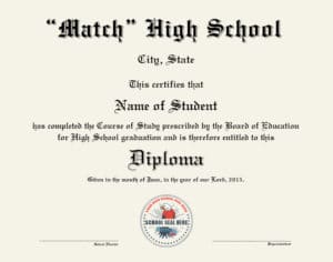 fake high school diploma match