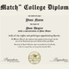 Fake College Diploma Replica with metallic seal