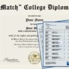 Fake College Diploma Replica with metallic seal and Transcripts