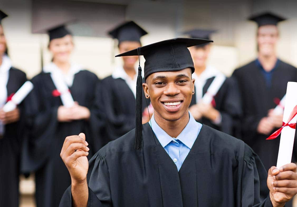 Happy Graduate Holding Fake Diploma